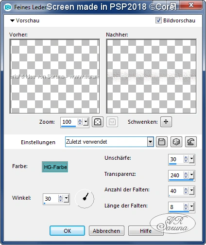 Screen PSP - Rahmen 01 Einstellungen Feines Leder