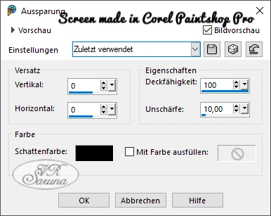 Screen PSP - Rahmen 04 Einstellungen Aussparung